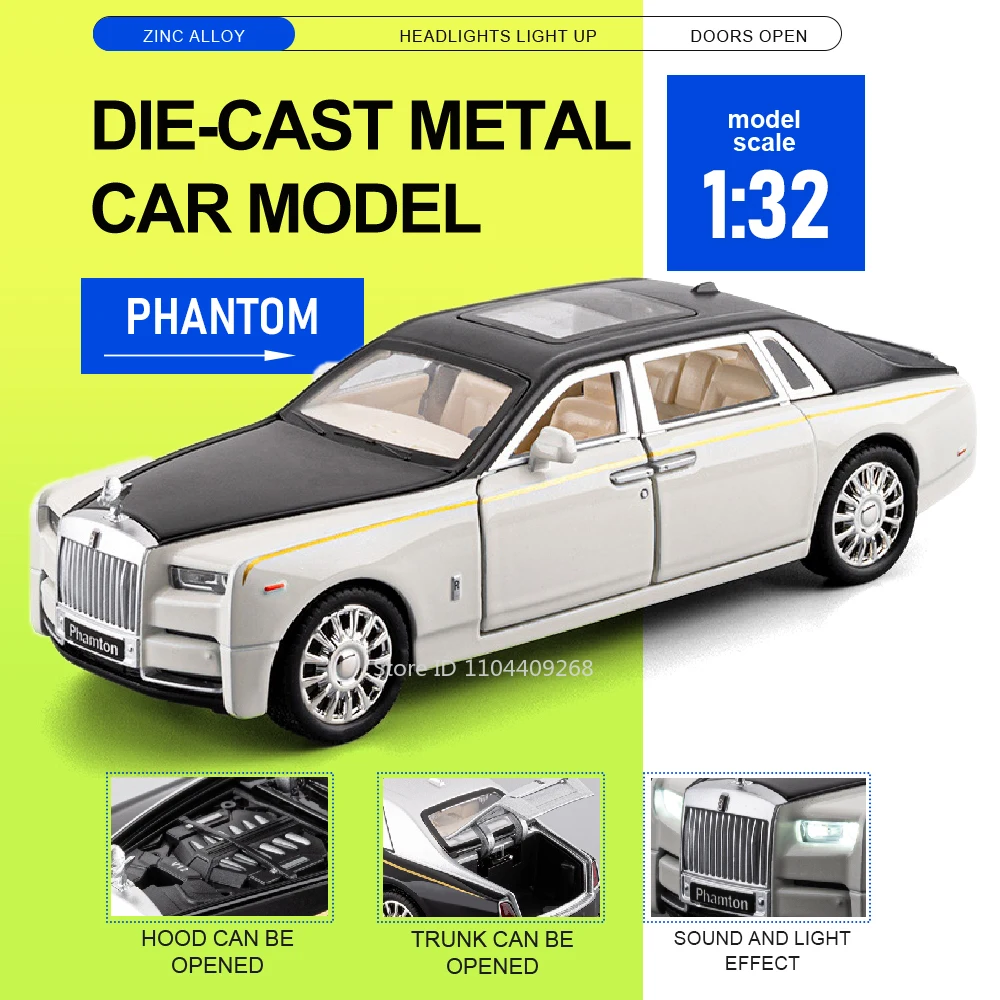 1:32 Scale Phantom Model Car Toy Metal Diecast Foldable Emblem Off-road Vehicles Sound Light Models Toys for Boyfriend Gifts
1:32 Scale Phantom Model Car Toy Metal Diecast Foldable Emblem Off-road Vehicles Sound Light Models Toys for Boyfriend Gifts