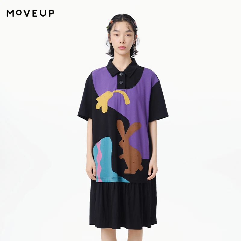 MOVEUP Polo Collar Short Sleeved Dress 2026 Summer New Fun Cartoon Print Patchwork Pleated Hem Casual Knitted Dress 325211301
MOVEUP Polo Collar Short Sleeved Dress 2026 Summer New Fun Cartoon Print Patchwork Pleated Hem Casual Knitted Dress 325211301