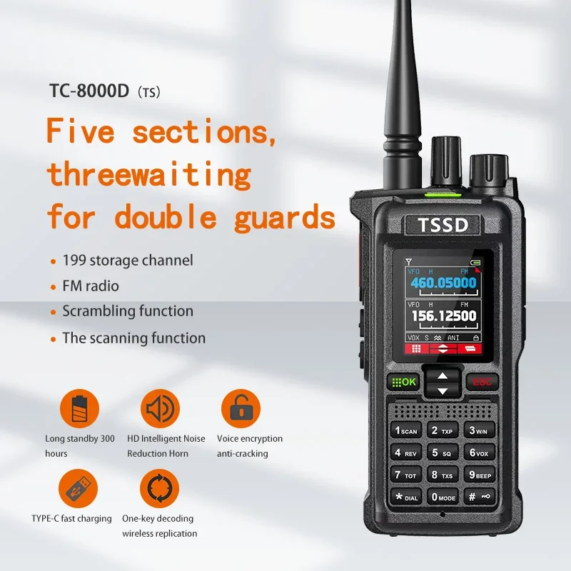 Hot Selling Product TSSD UV8000D 10W Multi Band 350MHz Two Way FM Radio Noise Reduction Talkie-walkie Long Range Walkie Talkie
Hot Selling Product TSSD UV8000D 10W Multi Band 350MHz Two Way FM Radio Noise Reduction Talkie-walkie Long Range Walkie Talkie
