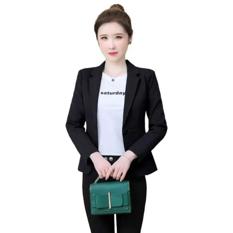 Long Blazers Woman Chic Notched Collar Double-Buttoned Office Lady Elegant Slim-Fit Solid Color Autumn Outerwear Summer Design
Long Blazers Woman Chic Notched Collar Double-Buttoned Office Lady Elegant Slim-Fit Solid Color Autumn Outerwear Summer Design