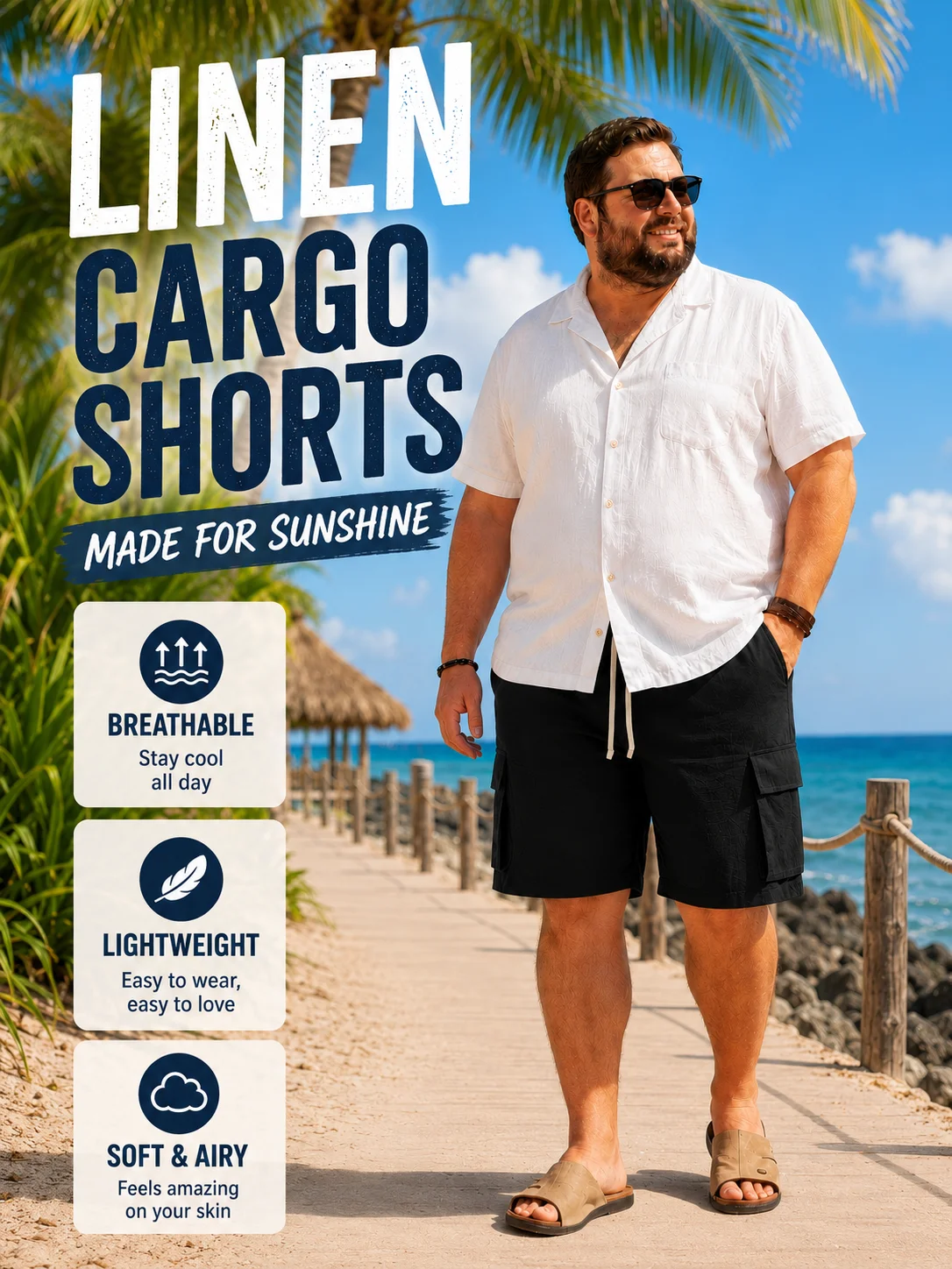 plus Size Men's Cotton Linen Casual Sports Shorts with Drawstring Waist Comfortable Summer Wear for Daily Use And Outdoor Activi
plus Size Men's Cotton Linen Casual Sports Shorts with Drawstring Waist Comfortable Summer Wear for Daily Use And Outdoor Activi