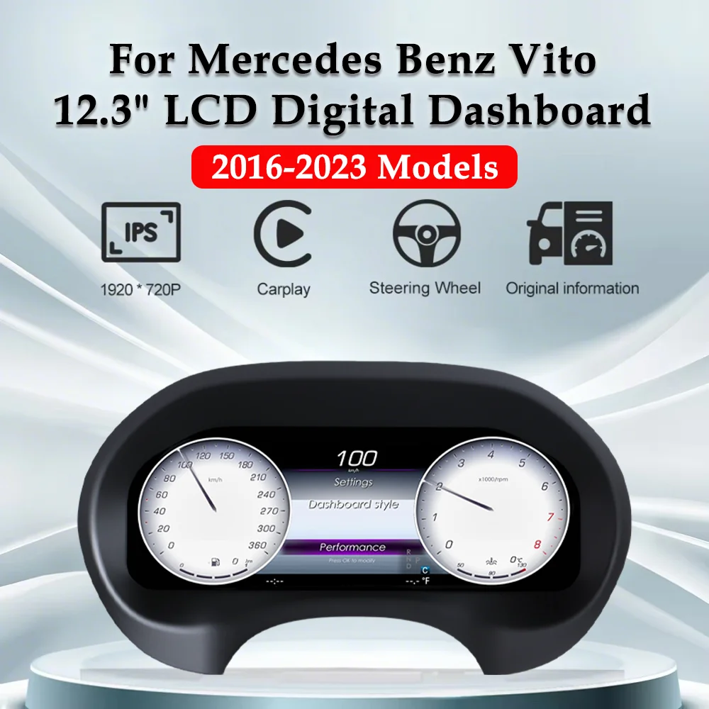 12.3 Digital Instrument Cluster For Mercedes-Benz Vito 116 W477 2016-2023 car panel/Wireless CarPlay HUD Counter Speedometer
12.3 Digital Instrument Cluster For Mercedes-Benz Vito 116 W477 2016-2023 car panel/Wireless CarPlay HUD Counter Speedometer