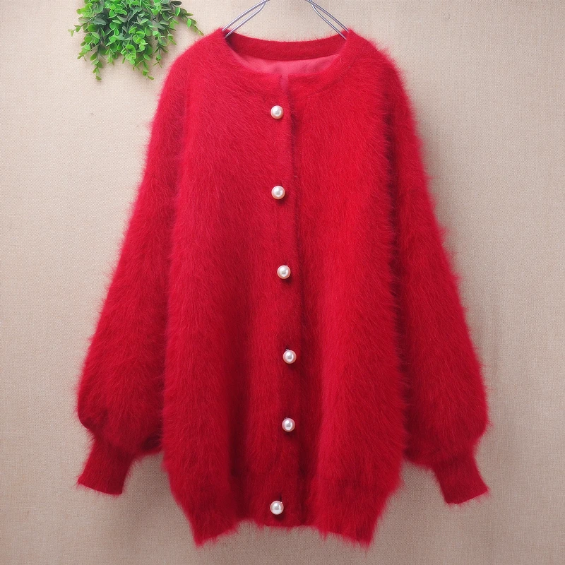 Women Mujer Autumn Winter Clothing Red Hairy Mink Cashmere Knitted Long Lantern Sleeves Loose Caridgans Angora Fur Sweater Coat
Women Mujer Autumn Winter Clothing Red Hairy Mink Cashmere Knitted Long Lantern Sleeves Loose Caridgans Angora Fur Sweater Coat