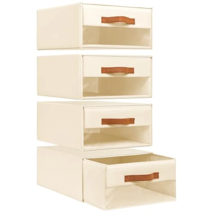 Closet Organizers and Storage - Fabric Bins with Drawers for Closet Foldable Clothes Organizers with Clear Window Stackable Sto
Closet Organizers and Storage - Fabric Bins with Drawers for Closet Foldable Clothes Organizers with Clear Window Stackable Sto