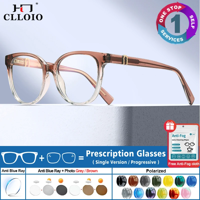 CLLOIO Round Anti Blue Light Photochromic Eyeglasses Women's Multifocal Reading Prescription Glasses Driving Myopia Sunglasses
CLLOIO Round Anti Blue Light Photochromic Eyeglasses Women's Multifocal Reading Prescription Glasses Driving Myopia Sunglasses