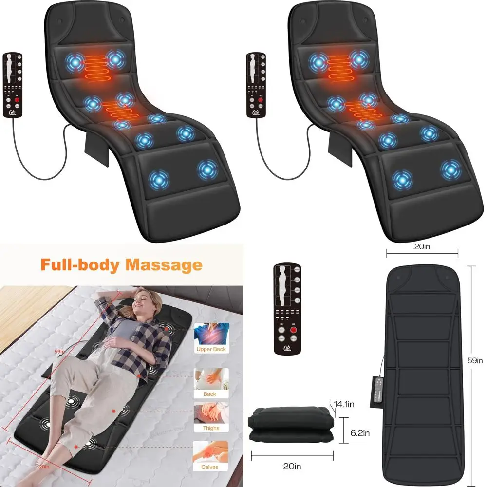Full-Body Massage Pad with 10 Motors, 5 Modes, Bed Back Massager, Heating, Auto-Off, Unisex Gifts
Full-Body Massage Pad with 10 Motors, 5 Modes, Bed Back Massager, Heating, Auto-Off, Unisex Gifts