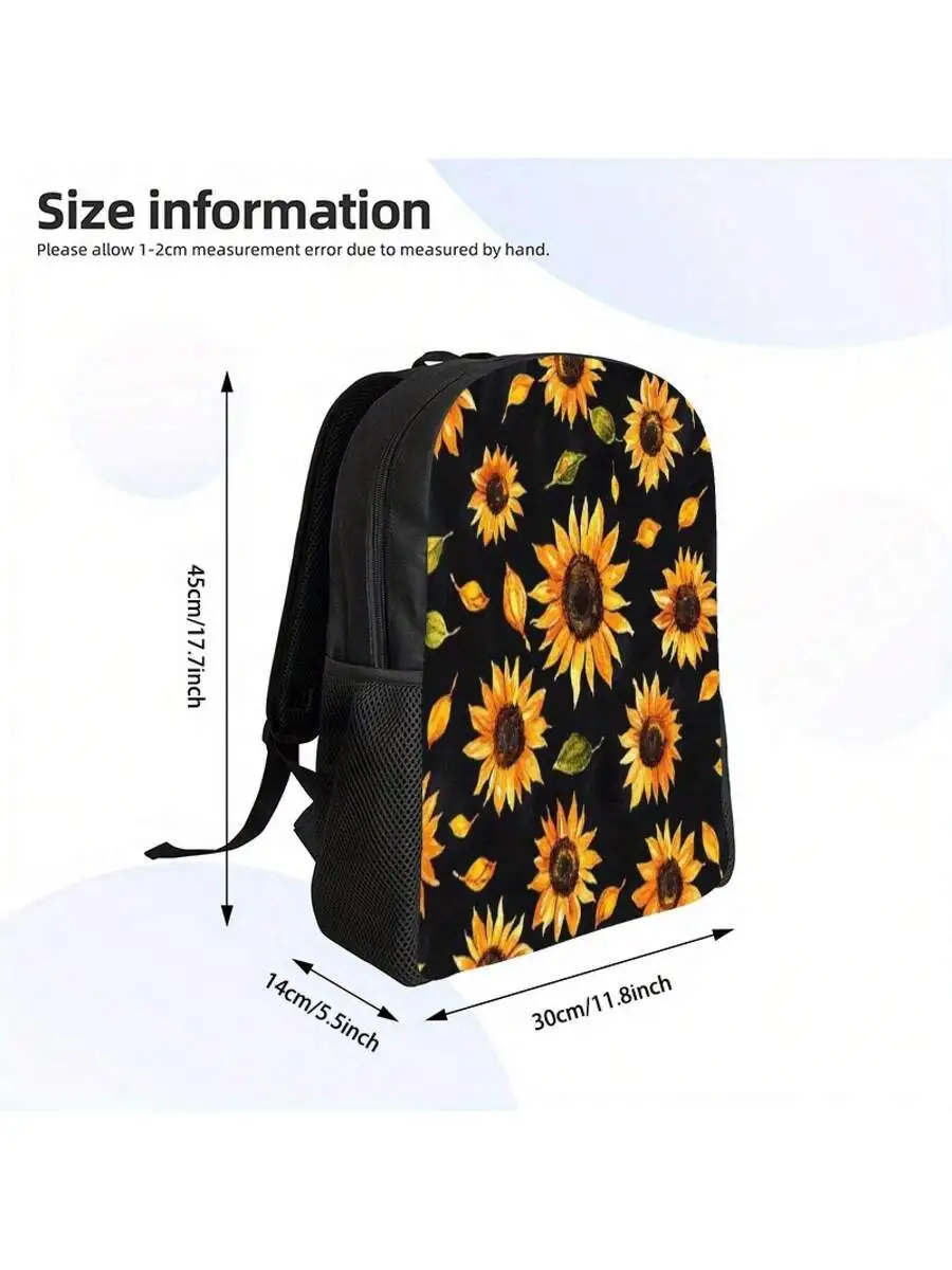 Sunflower And Autumn Leaves Print Polyester Backpack With Adjustable Straps Zipper Closure Casual Style
Sunflower And Autumn Leaves Print Polyester Backpack With Adjustable Straps Zipper Closure Casual Style