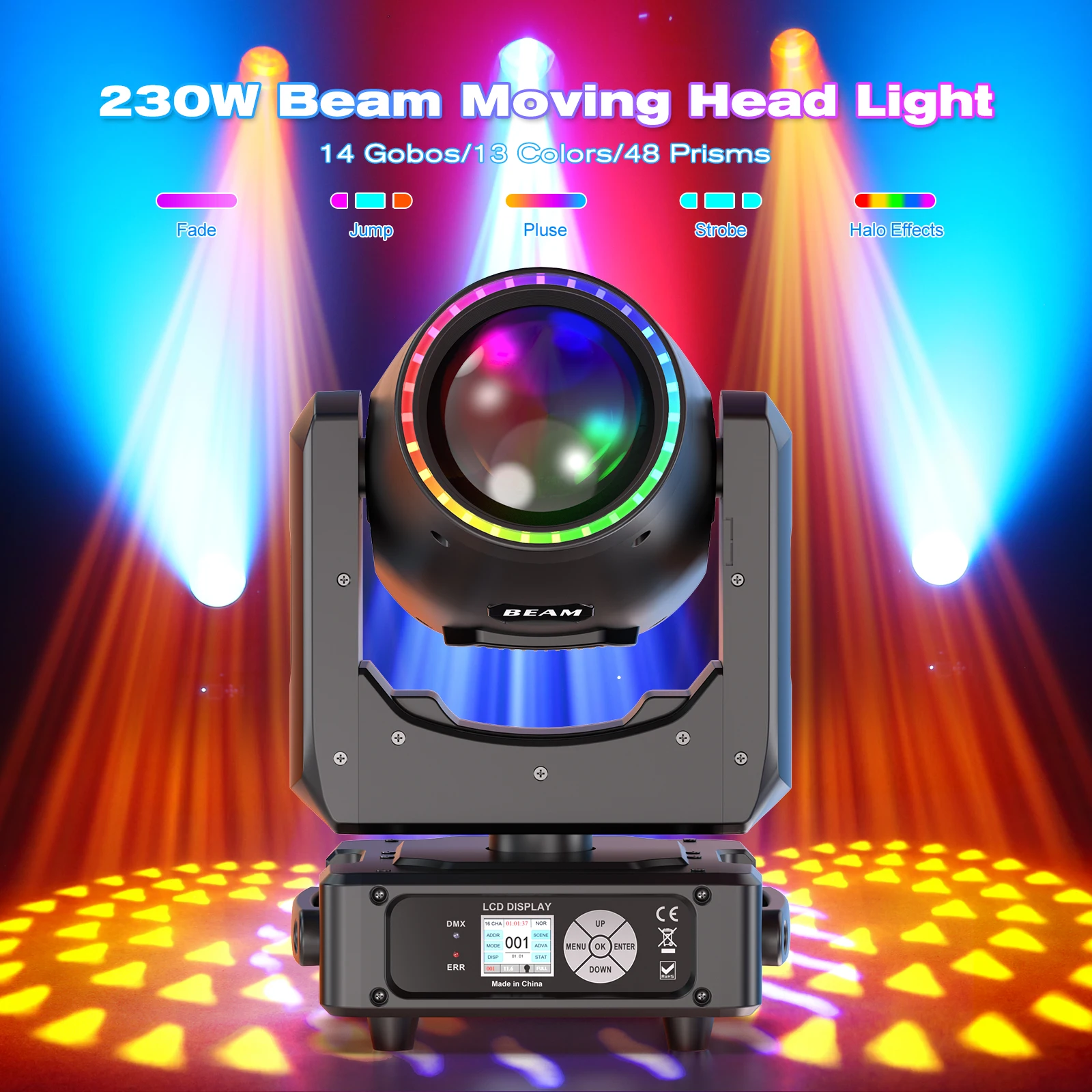 U`King 4Pcs 230W Beam Moving Head Lights 14Gobos/13Colors/48Prisms/Halo Effects Stage Lights DMX DJ Light For Wedding Party Show
U`King 4Pcs 230W Beam Moving Head Lights 14Gobos/13Colors/48Prisms/Halo Effects Stage Lights DMX DJ Light For Wedding Party Show