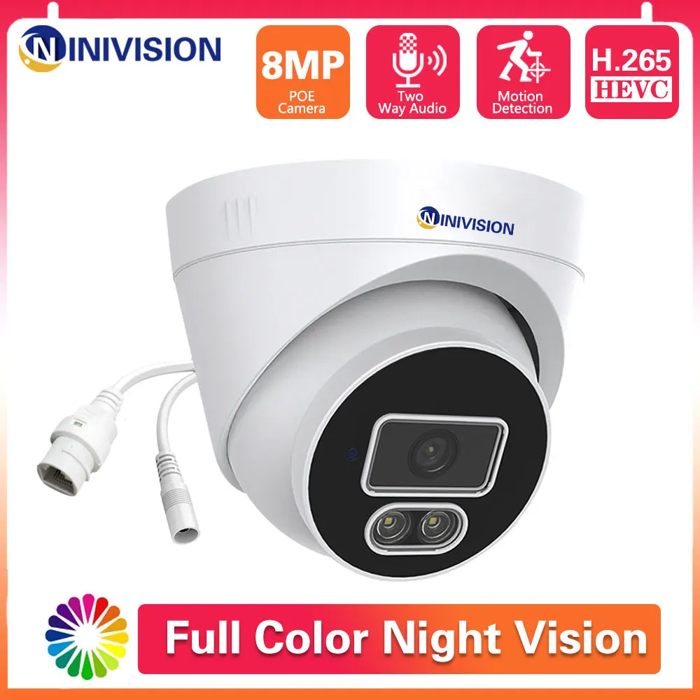 NINIVISION 4K POE Security Camera Outdoor POE CCTV Video Surveillance Camera HD MP Color Night Vision Dome IP Cam
NINIVISION 4K POE Security Camera Outdoor POE CCTV Video Surveillance Camera HD MP Color Night Vision Dome IP Cam