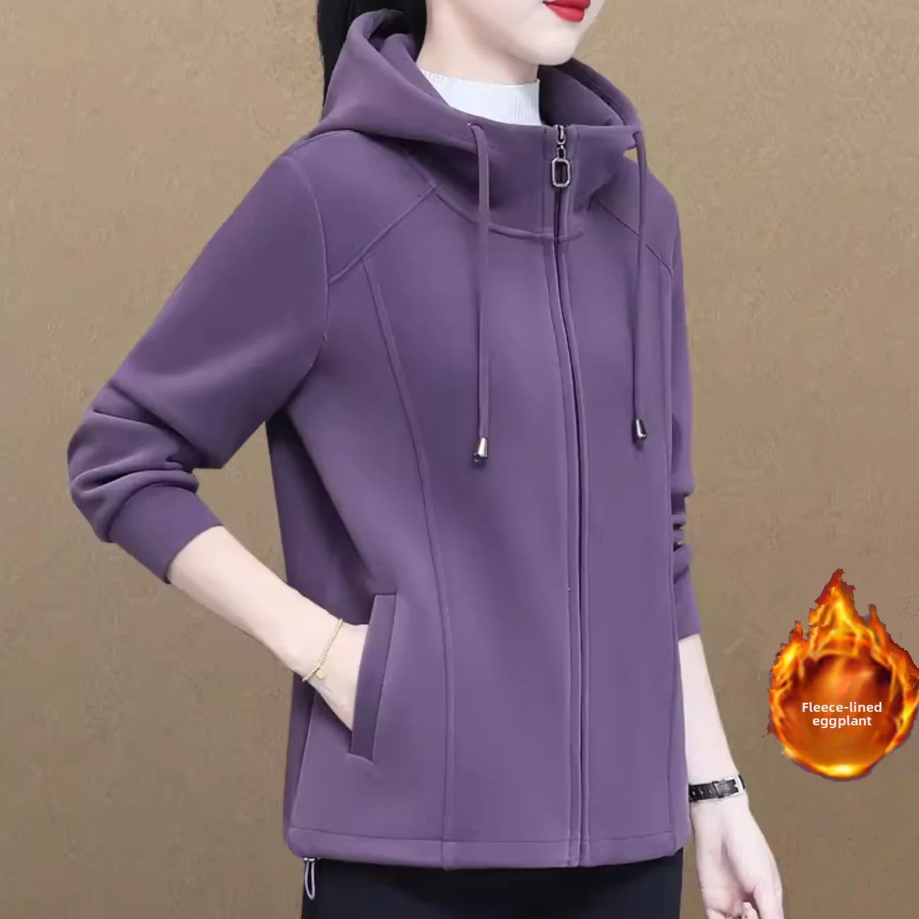 Thiened Fce Ladies Hoodie Jaet Casual Faionable All-Match Spring Summer Open Cardigan Women's Sweatirt Outerwear
Thiened Fce Ladies Hoodie Jaet Casual Faionable All-Match Spring Summer Open Cardigan Women's Sweatirt Outerwear