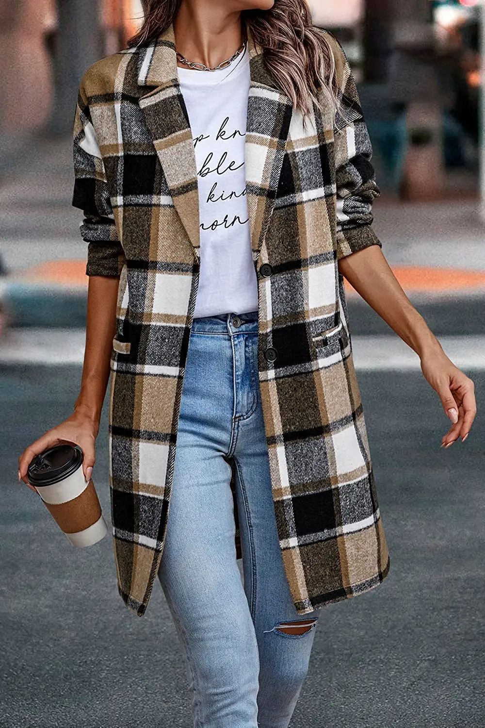 Autumn Winter Plaid Patterned Single-Button Pocket Long Sleeve Suit Jacket Women's Woolen Coat Stylish Commute OL Style Slim Fit
Autumn Winter Plaid Patterned Single-Button Pocket Long Sleeve Suit Jacket Women's Woolen Coat Stylish Commute OL Style Slim Fit