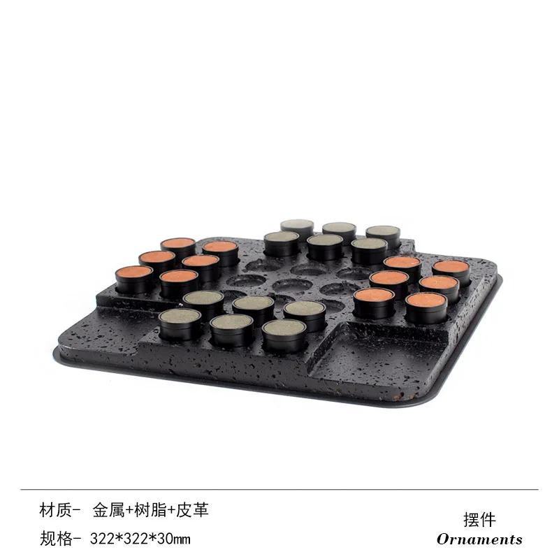 Chess decorative desktop ornaments leather storage plates square chessboard ornaments sales office, model room, study decoration
Chess decorative desktop ornaments leather storage plates square chessboard ornaments sales office, model room, study decoration
