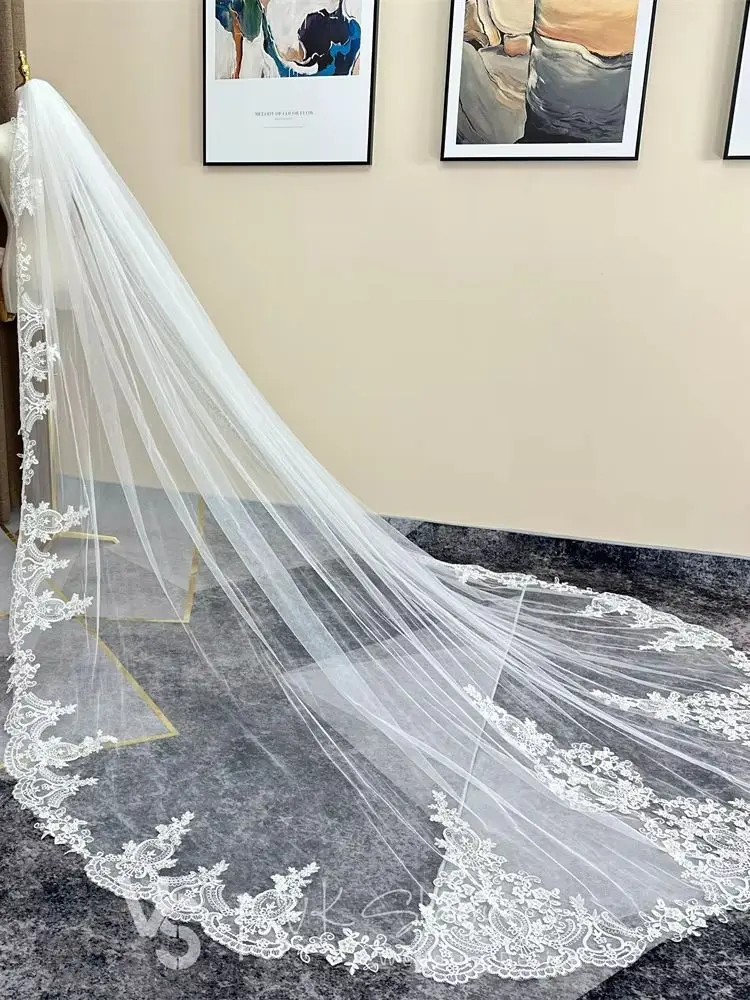 WW Glamorous Wedding Cathedral Bridal Veil with Stunning Ivory Lace Applique Edge Elegant Comb Luxurious Long Wedding Veil Bride
WW Glamorous Wedding Cathedral Bridal Veil with Stunning Ivory Lace Applique Edge Elegant Comb Luxurious Long Wedding Veil Bride