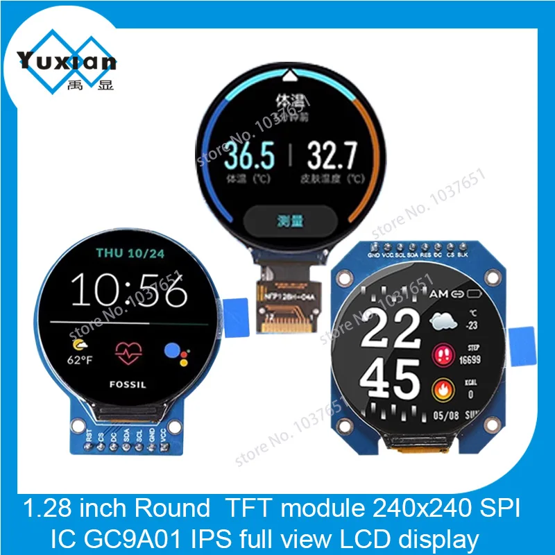 TFT Display 1.28 Inch LCD Module Round Circle Square Pcb RGB 240*240 GC9A01 Driver 4 Wire SPI Interface 240x240 IPS Screen
TFT Display 1.28 Inch LCD Module Round Circle Square Pcb RGB 240*240 GC9A01 Driver 4 Wire SPI Interface 240x240 IPS Screen