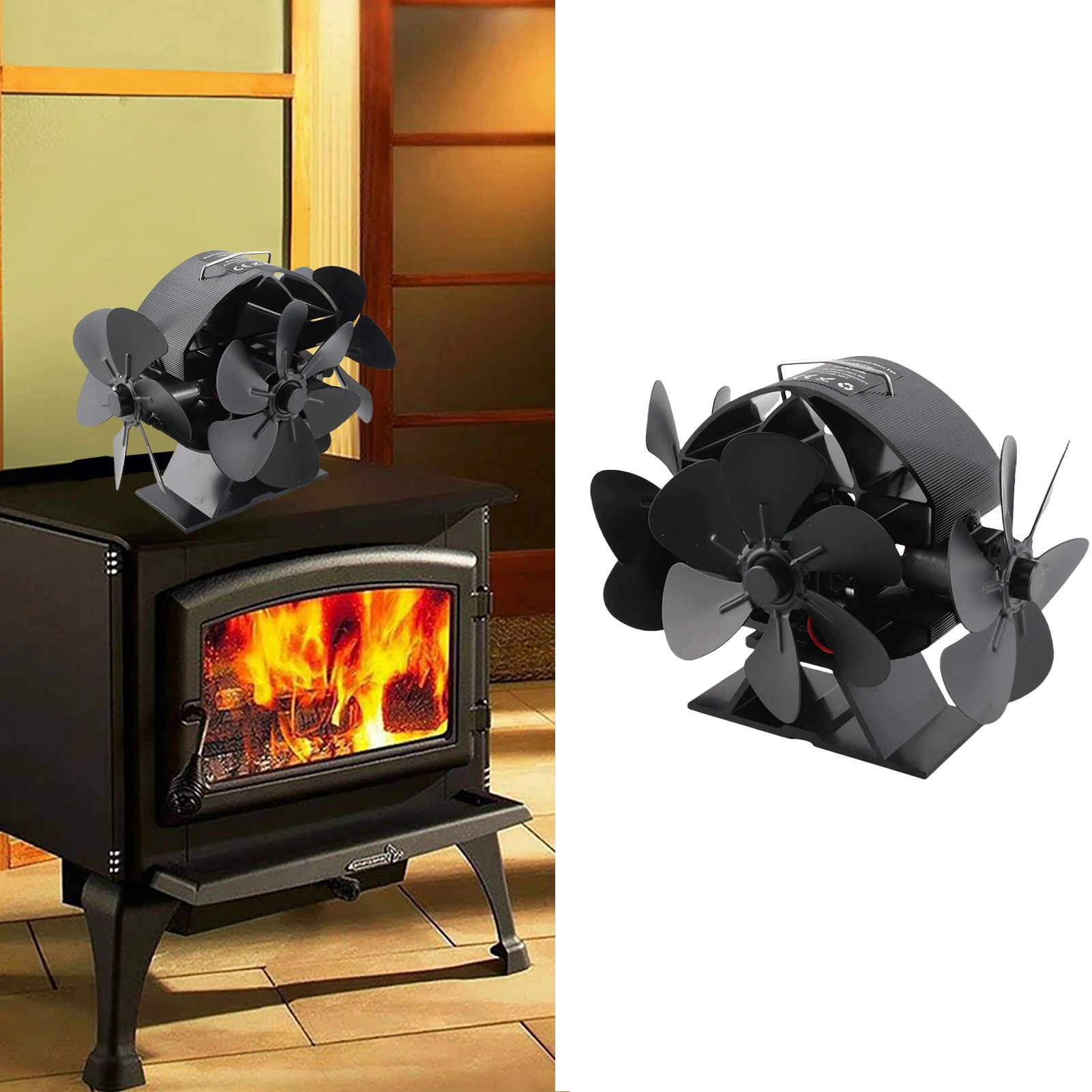 Wood Burning Stove Fan Efficient Airflow 18 Blades Aluminum Stove Fan Energy Saving Protective Cover with Handle for Fireplace
Wood Burning Stove Fan Efficient Airflow 18 Blades Aluminum Stove Fan Energy Saving Protective Cover with Handle for Fireplace