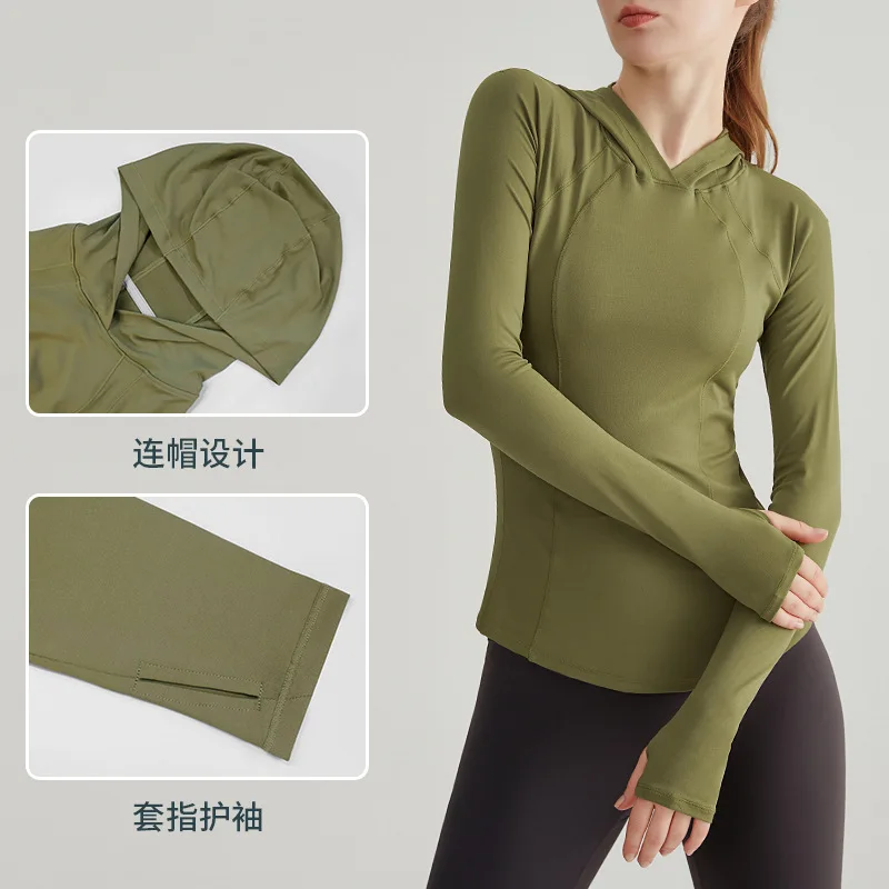 Autumn Hooded Yoga Tops Long Sleeve Sports Running Blouse Quick Dry Breathable Slim Fit Fitness T-shirts Workout Sportwear Shirt
Autumn Hooded Yoga Tops Long Sleeve Sports Running Blouse Quick Dry Breathable Slim Fit Fitness T-shirts Workout Sportwear Shirt