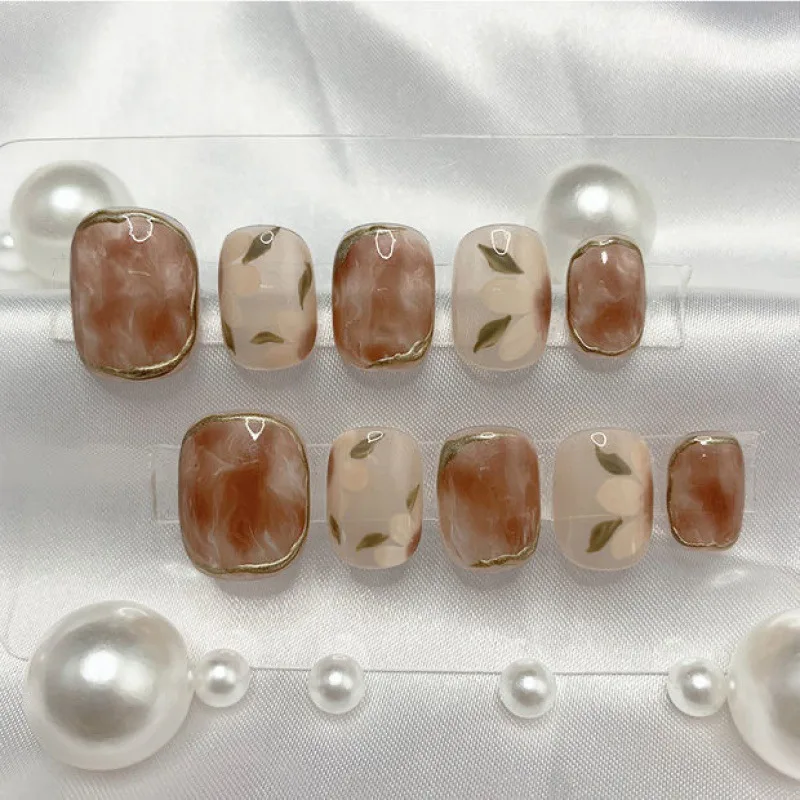 10 pcs Luxury Handmade Press on Nails Short circle Iced milk coffee Design False Nails with 4-PIECE Tool Adhesive Nail Glue Tabs
10 pcs Luxury Handmade Press on Nails Short circle Iced milk coffee Design False Nails with 4-PIECE Tool Adhesive Nail Glue Tabs