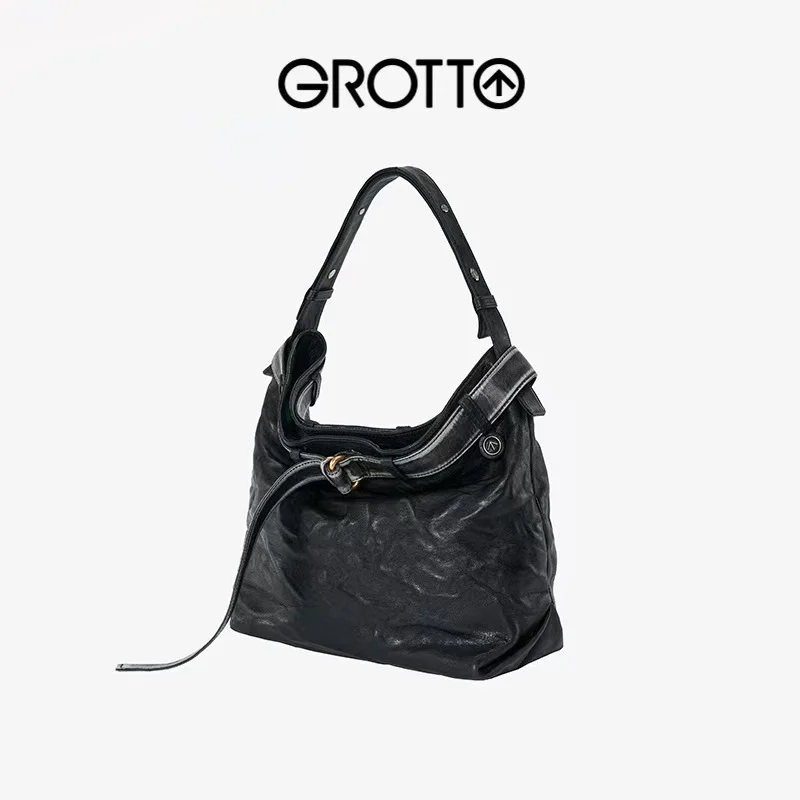 GROTTO Women Shoulder Bag Solid Color Tote Belt Buckle Design Niche Design Relaxed Commuting Daily Versatile Large Capacity Bag
GROTTO Women Shoulder Bag Solid Color Tote Belt Buckle Design Niche Design Relaxed Commuting Daily Versatile Large Capacity Bag