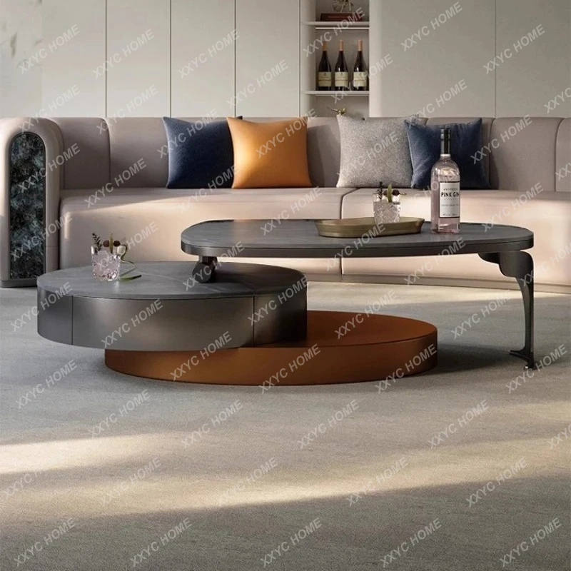 light luxury coffee table design double-layer slate circular storage modern minimalist customizable
light luxury coffee table design double-layer slate circular storage modern minimalist customizable