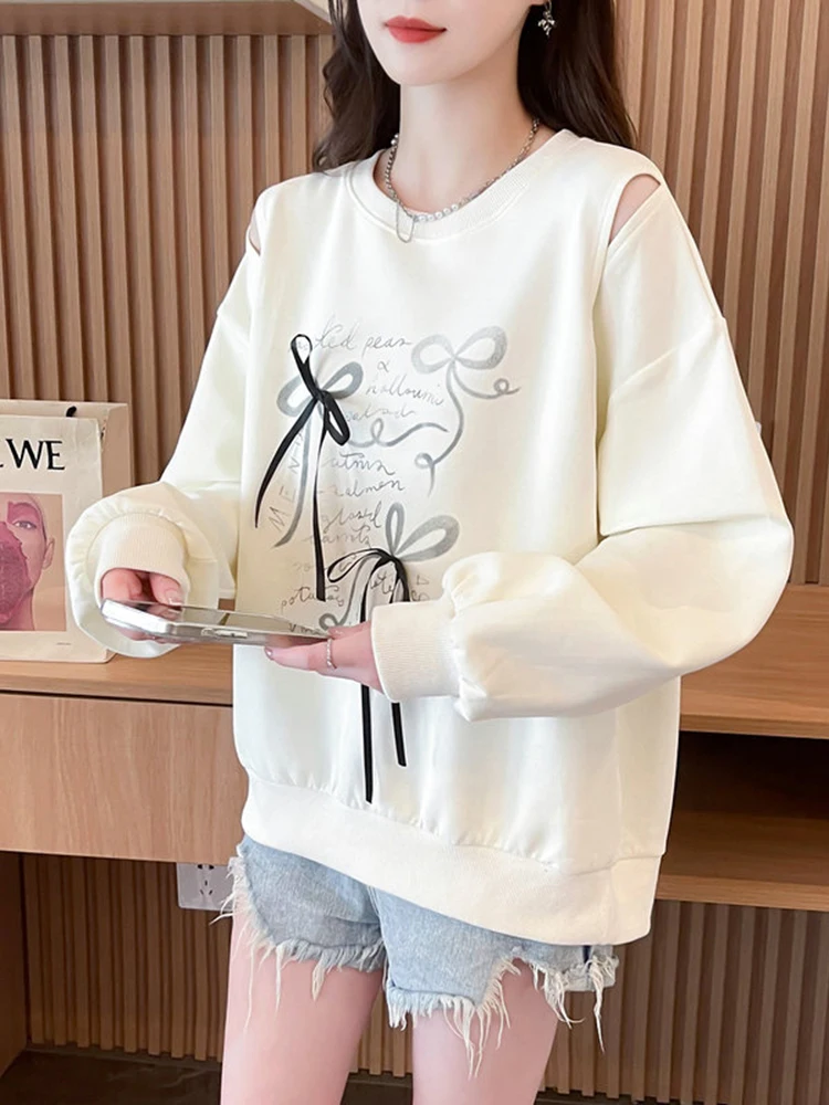 Jmprs Hollow Out Bow Sweatshirt Women Sweet Preppy Style Loose Pullovers Fashion Long Sleeve Letter Cute Female Fall Japan Tops
Jmprs Hollow Out Bow Sweatshirt Women Sweet Preppy Style Loose Pullovers Fashion Long Sleeve Letter Cute Female Fall Japan Tops