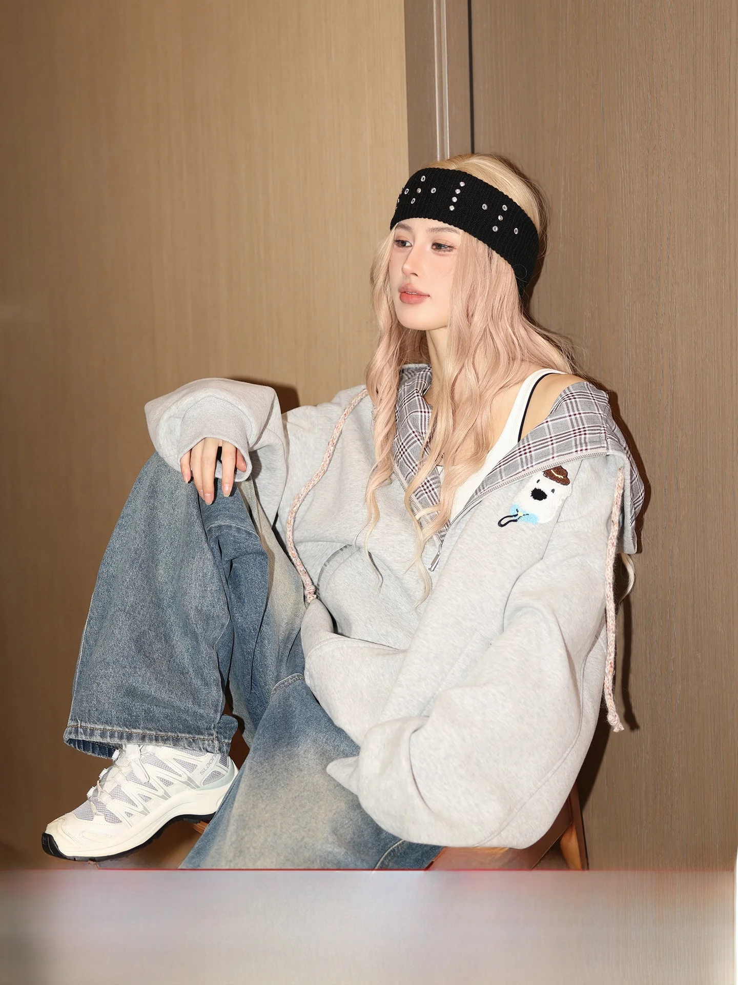American Sle Heavyweight Hooded Open Cardigan Sweatirt Women's Spring Small Size Zipper Jaet Loose Fit Long Sve
American Sle Heavyweight Hooded Open Cardigan Sweatirt Women's Spring Small Size Zipper Jaet Loose Fit Long Sve