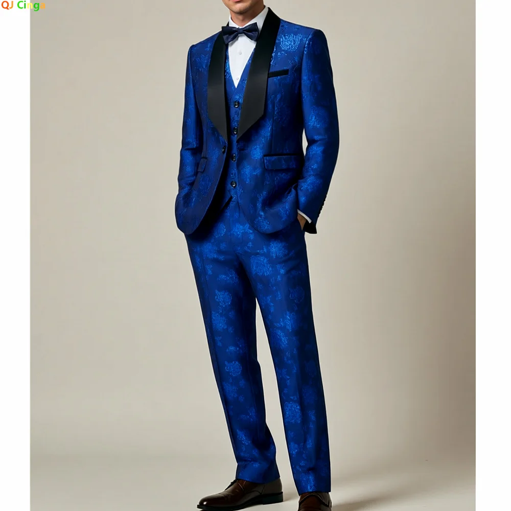 2027 Men's Blue Embroidered Three-Piece Suit, Wedding Party Slim-Fit Blazer Jacket and Vest with Trousers.
2027 Men's Blue Embroidered Three-Piece Suit, Wedding Party Slim-Fit Blazer Jacket and Vest with Trousers.