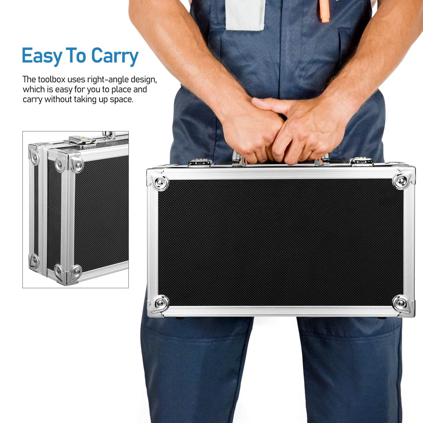 Lockable Aluminum Alloy Toolbox Black Portable Hard Case Tool Organizer Impact Absorbing Aluminum Alloy Toolbox
Lockable Aluminum Alloy Toolbox Black Portable Hard Case Tool Organizer Impact Absorbing Aluminum Alloy Toolbox