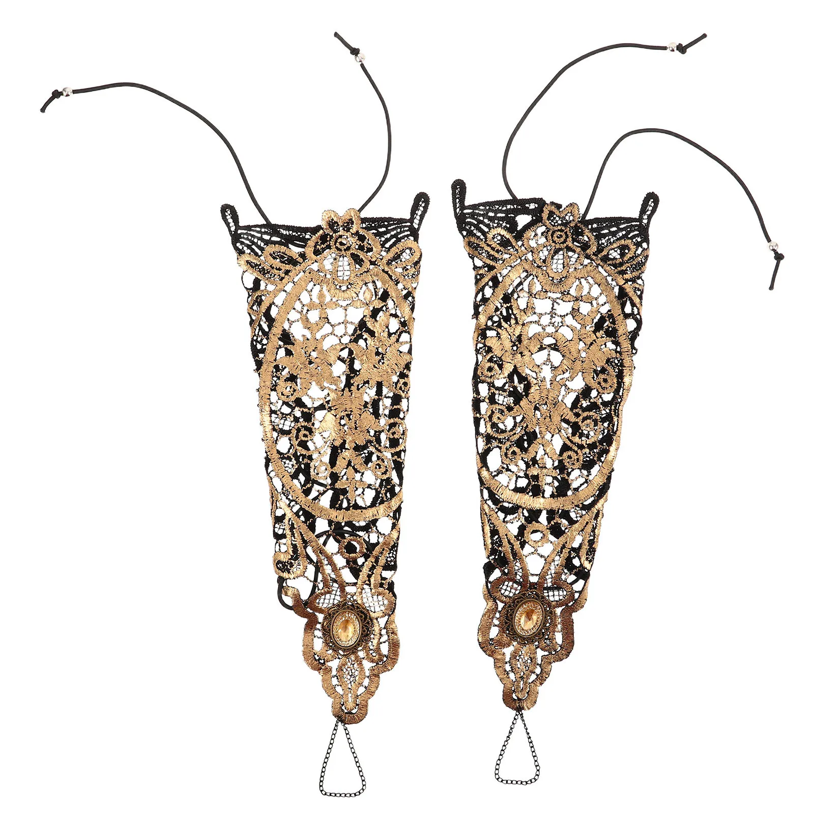 2Pcs Gothic Lace Fingerless Gloves Steampunk Rhinestone Beaded Bridal Cuff for Themed Events and Parties Lace Fingerless Gloves
2Pcs Gothic Lace Fingerless Gloves Steampunk Rhinestone Beaded Bridal Cuff for Themed Events and Parties Lace Fingerless Gloves