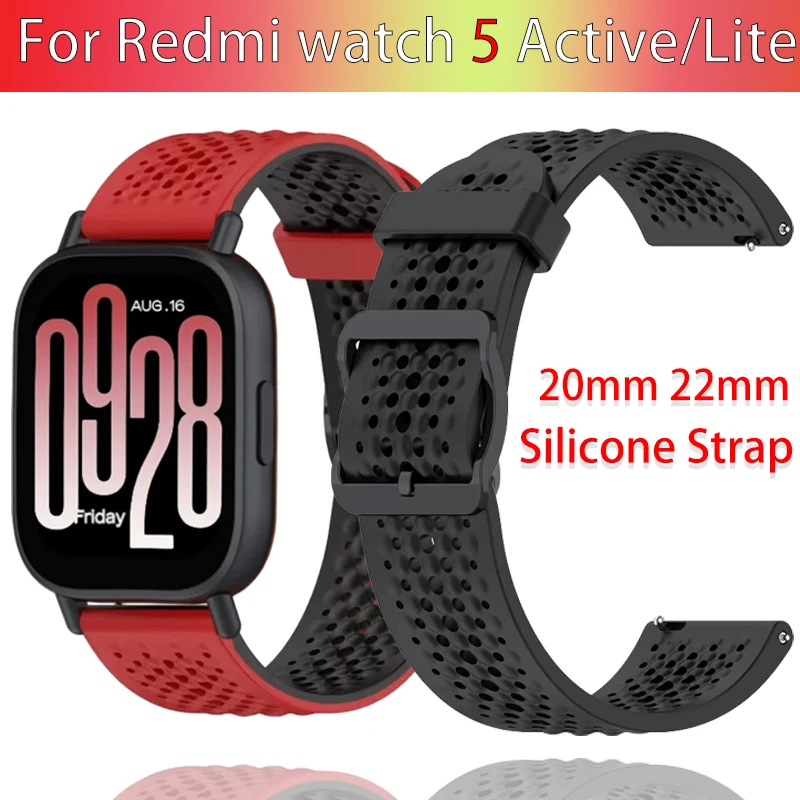 20mm 22mm Silicone Strap for Redmi Watch 5 Active/Lite Breathable Replacement Accessories correa Redmi Watch 5 Lite Wristband
20mm 22mm Silicone Strap for Redmi Watch 5 Active/Lite Breathable Replacement Accessories correa Redmi Watch 5 Lite Wristband