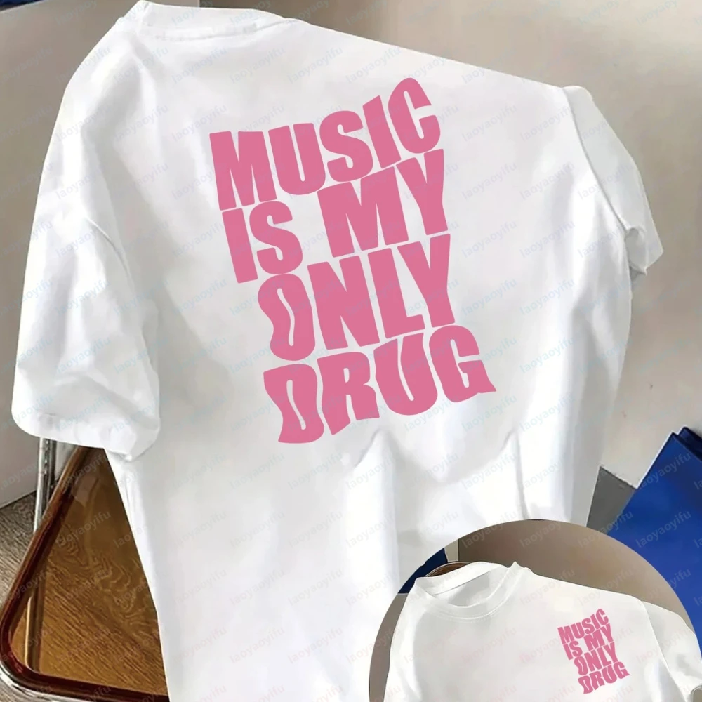 Music Is My Only Drug Short Sleeve and Round Neck Musical Print Cotton T-Shirt Summer and Spring Casual Top Women's Clothing Top
Music Is My Only Drug Short Sleeve and Round Neck Musical Print Cotton T-Shirt Summer and Spring Casual Top Women's Clothing Top