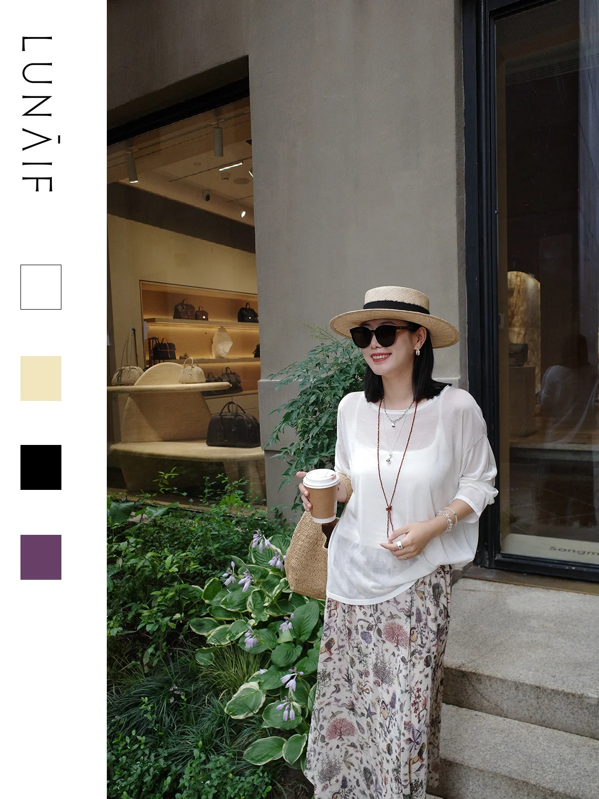 LUNAIF e Cloud 20 Silk Acetate Long Sve round Ne Loose Cover up Top hine Waable PIMA Cotton 8 Needle
LUNAIF e Cloud 20 Silk Acetate Long Sve round Ne Loose Cover up Top hine Waable PIMA Cotton 8 Needle