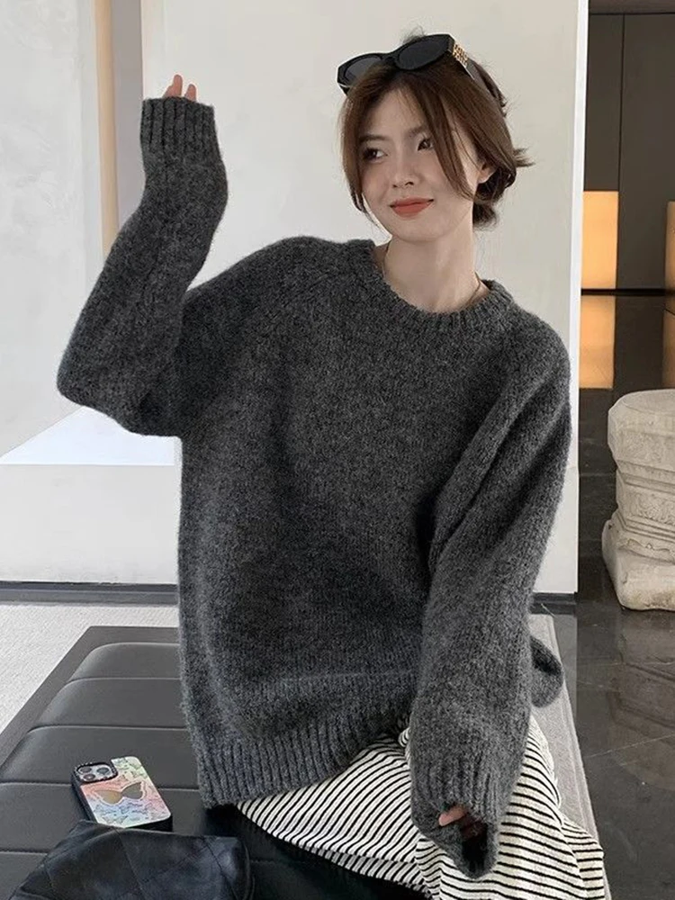 Zoki Streetwear Loose Gray Sweaters Women Long Sleeve Vintage Simple Knitted Pullover Korean Fall O Neck Female Retro Jumpers
Zoki Streetwear Loose Gray Sweaters Women Long Sleeve Vintage Simple Knitted Pullover Korean Fall O Neck Female Retro Jumpers