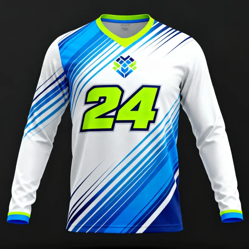 3D Printed Motor Men And Women's Long - Sleeve Racing Jerseys: Blue - White with Numbers 24 & 23, Ideal for Racing Teams
3D Printed Motor Men And Women's Long - Sleeve Racing Jerseys: Blue - White with Numbers 24 & 23, Ideal for Racing Teams