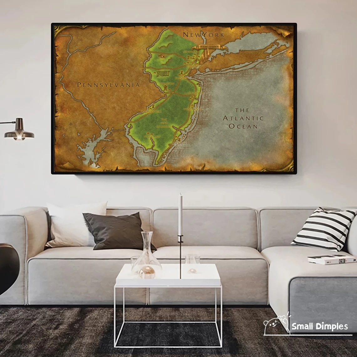 Map Of New Jersey - World Of Warcraft Style Map Game Poster Canvas Art Print Home Decoration Wall Painting ( No Frame )
Map Of New Jersey - World Of Warcraft Style Map Game Poster Canvas Art Print Home Decoration Wall Painting ( No Frame )