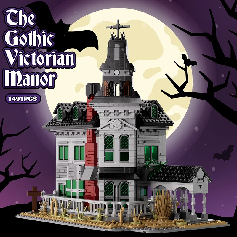 City 1491pcs MOC The Gothic Victorian Manor Building Blocks Set DIY Halloween Haunted House Bricks Toys Gifts For Adult Boys
City 1491pcs MOC The Gothic Victorian Manor Building Blocks Set DIY Halloween Haunted House Bricks Toys Gifts For Adult Boys
