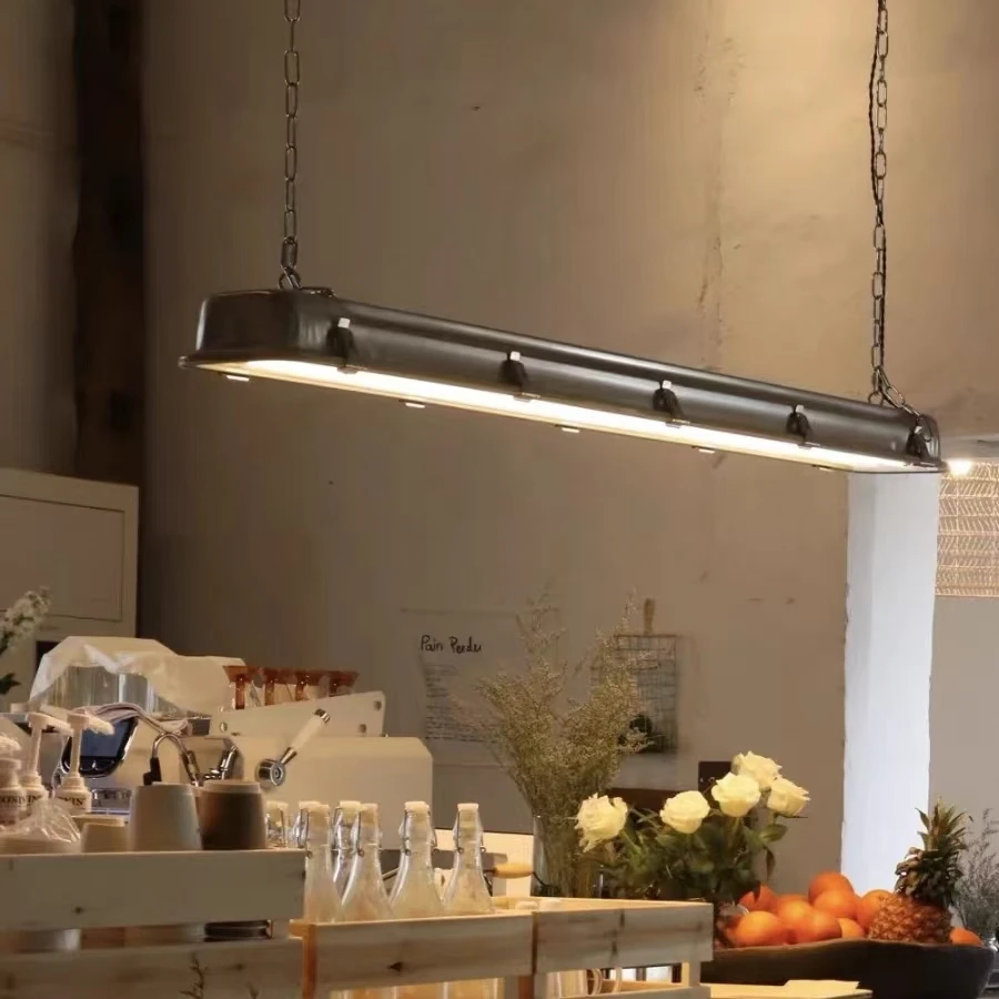 Industrial Macron long Rectangular chandelier restaurant retro nostalgic counter coffee shop dining room Stainless steel lamp
Industrial Macron long Rectangular chandelier restaurant retro nostalgic counter coffee shop dining room Stainless steel lamp