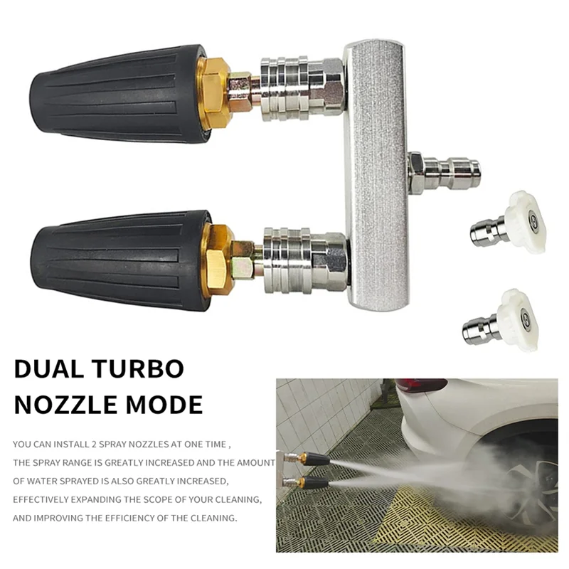 SHGO-Dual Turbo Pressure Washer Extension Nozzles Set For High-Efficiency Cleaning, 1/4" Quick Connect Pressure Washer Accessori
SHGO-Dual Turbo Pressure Washer Extension Nozzles Set For High-Efficiency Cleaning, 1/4" Quick Connect Pressure Washer Accessori