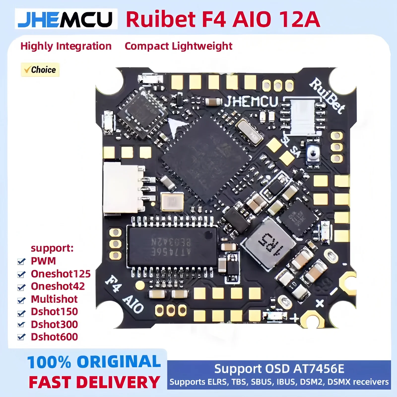 JHEMCU Ruibet F4AIO 12A F411 Контроллер полета BLHELIS 12A 4in1 ESC 1-2S 25,5X25,5 мм для FPV Tinywhoop Cinewhoop
JHEMCU Ruibet F4AIO 12A F411 Контроллер полета BLHELIS 12A 4in1 ESC 1-2S 25,5X25,5 мм для FPV Tinywhoop Cinewhoop