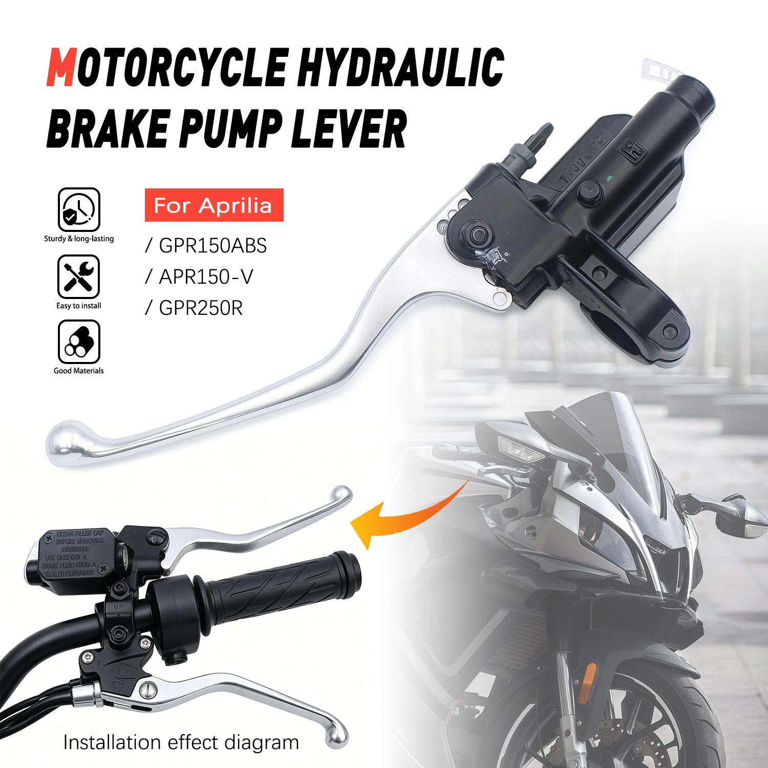 Motorcycle Brake Pump Front Master Cylinder Hydraulic Brake Lever 22MM For Aprilia GPR150 ABS APR150 V APR150-V GPR250R
Motorcycle Brake Pump Front Master Cylinder Hydraulic Brake Lever 22MM For Aprilia GPR150 ABS APR150 V APR150-V GPR250R