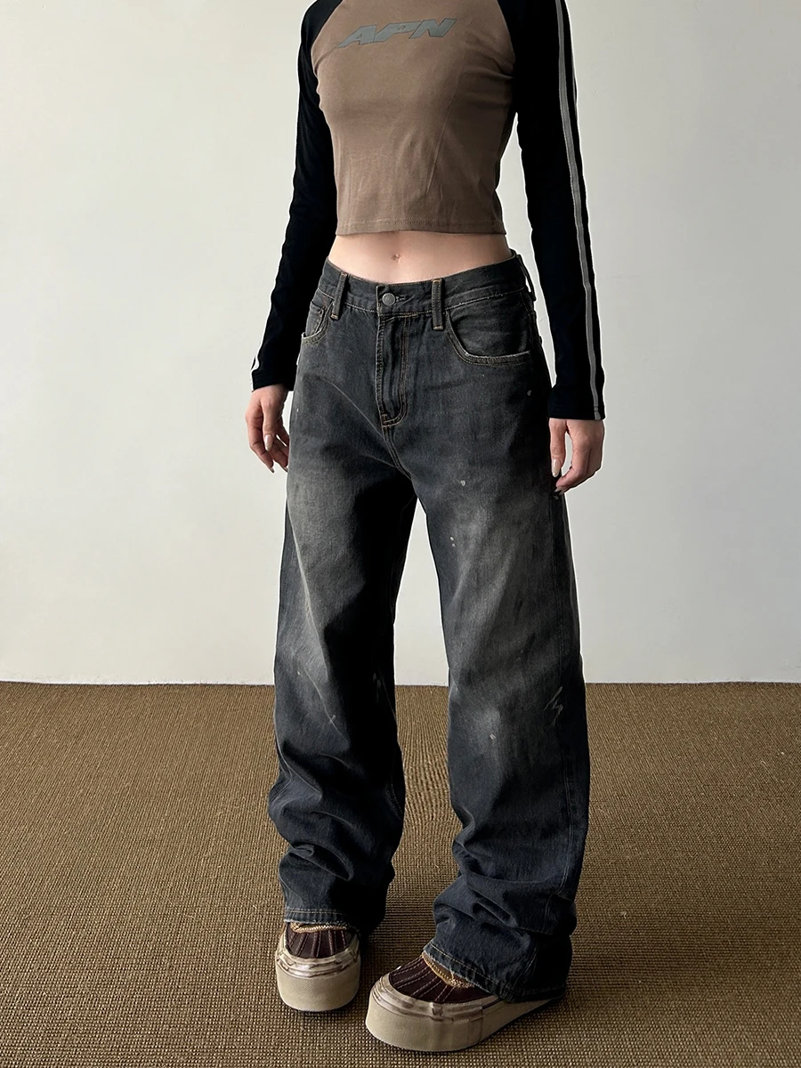Waed out unge American Vibe adient Dyeing Straight Leg Wide Leg Jeans Men Women Long Trousers Casual Wear Youth Faion
Waed out unge American Vibe adient Dyeing Straight Leg Wide Leg Jeans Men Women Long Trousers Casual Wear Youth Faion