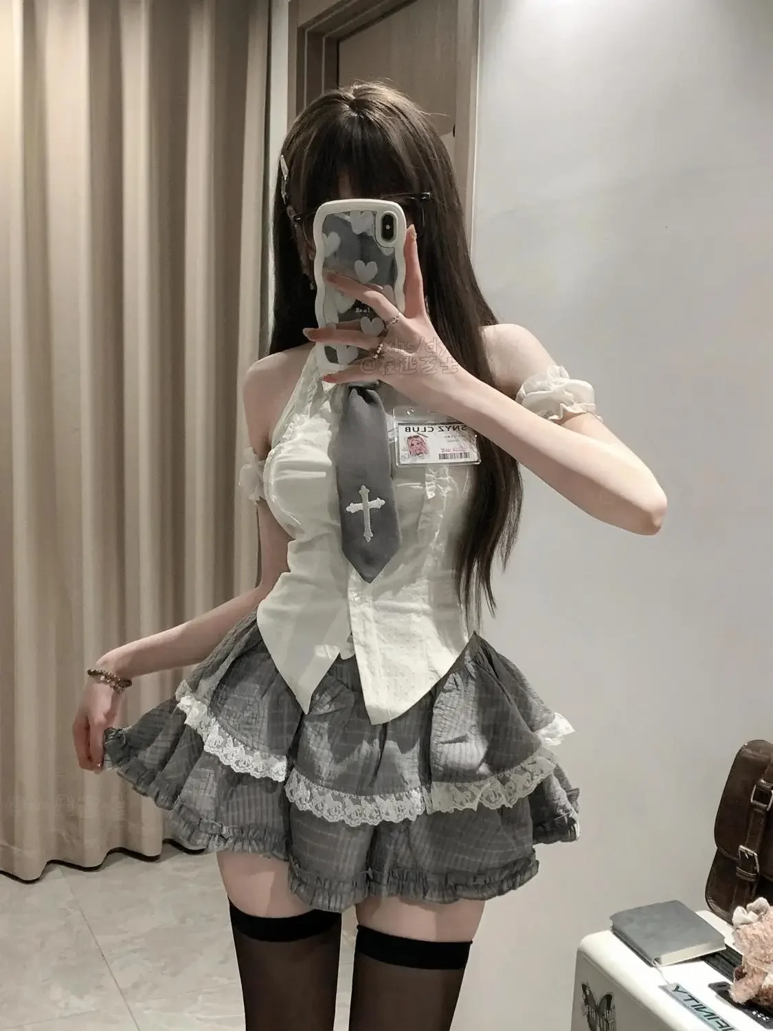 Korean Preppy Style JK Uniform Sweet Girl Polo Collar Sleeveless Shirt + High Waisted Lace Mini Skirt 2 Pcs Sets Women Y2k Suits
Korean Preppy Style JK Uniform Sweet Girl Polo Collar Sleeveless Shirt + High Waisted Lace Mini Skirt 2 Pcs Sets Women Y2k Suits
