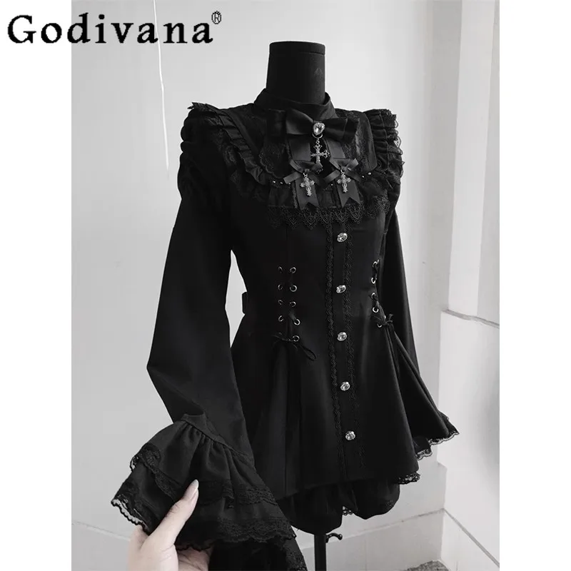 Japanese Mines Mass-produced Lace Flare Sleeve Saliva Towel Dress Set Lady Lolita Slim-fit Long-sleeved Top and Shorts Two-piece
Japanese Mines Mass-produced Lace Flare Sleeve Saliva Towel Dress Set Lady Lolita Slim-fit Long-sleeved Top and Shorts Two-piece