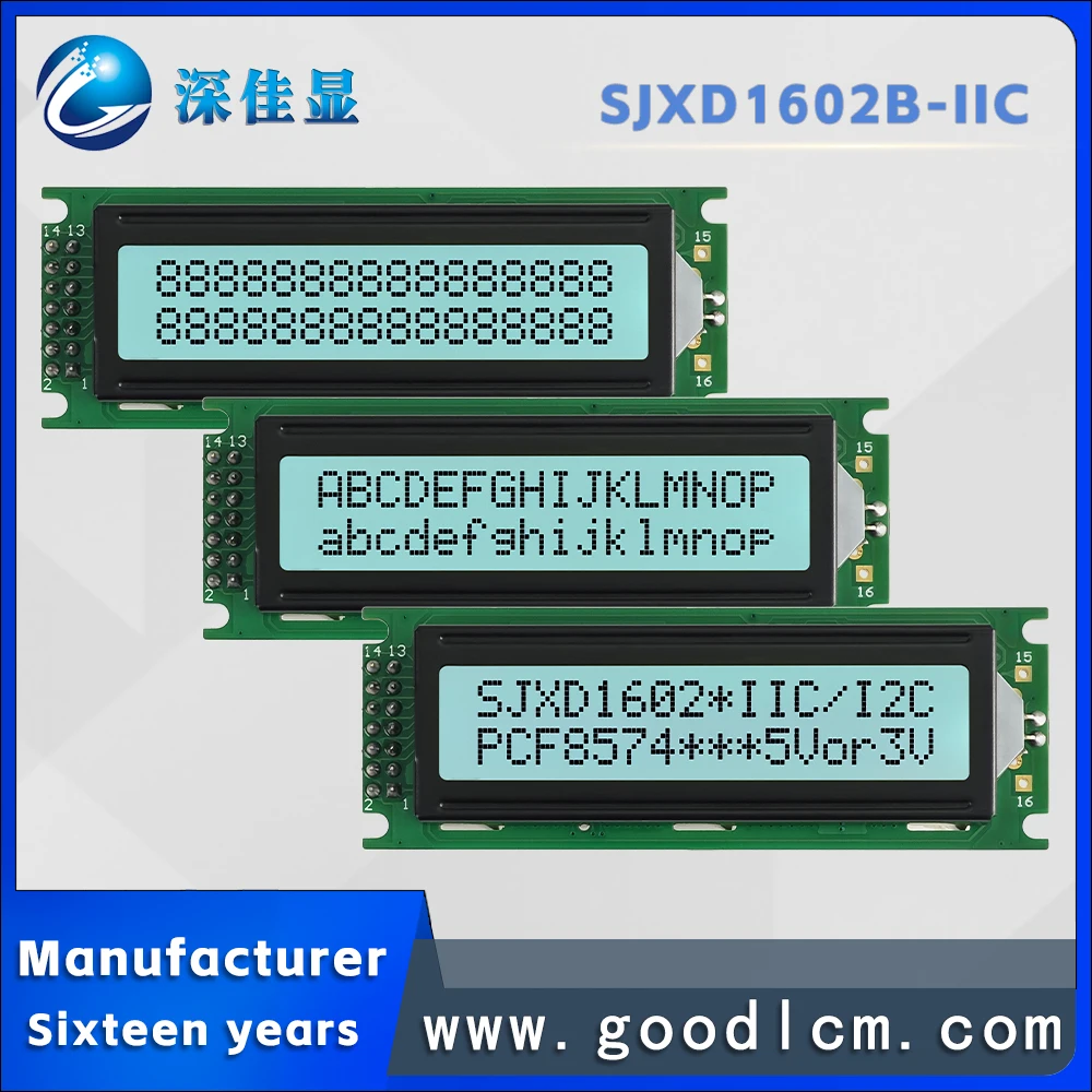 Отличный интерфейс IIC/I2C промышленного управления SJXD1602B-IIC FSTN Белый положительный 16X2 ЖК-экран Модуль дисплея LCM
Отличный интерфейс IIC/I2C промышленного управления SJXD1602B-IIC FSTN Белый положительный 16X2 ЖК-экран Модуль дисплея LCM