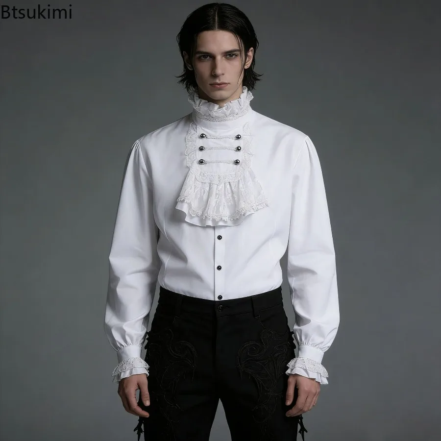 2026 Men's Fashion Medieval Costomes Wrinkle Gentleman Gothic Ruffled Long Sleeves Shirt Tops For Men Floral Lace Retro Shirts
2026 Men's Fashion Medieval Costomes Wrinkle Gentleman Gothic Ruffled Long Sleeves Shirt Tops For Men Floral Lace Retro Shirts