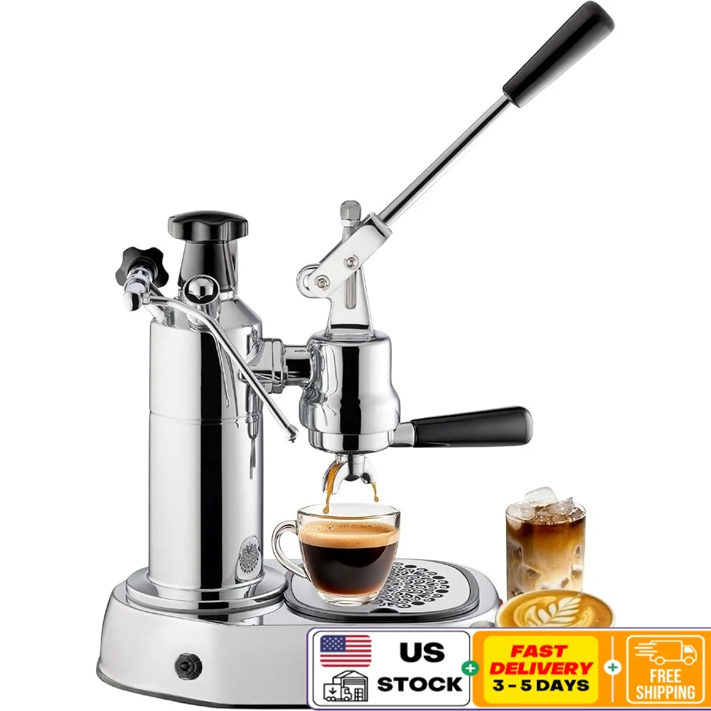 Manual Espresso Machine Special Edition Gauge Coffee Maker Piston Operated 1 or 2 Cups Home Barista Durable Drip Tray
Manual Espresso Machine Special Edition Gauge Coffee Maker Piston Operated 1 or 2 Cups Home Barista Durable Drip Tray