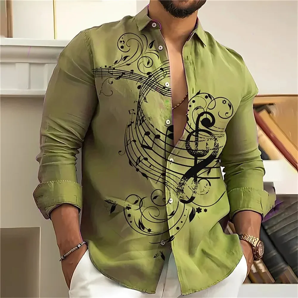 Music note print men's shirt High-end casual men's open lapel top comfortable long-sleeved plus size men's shirt
Music note print men's shirt High-end casual men's open lapel top comfortable long-sleeved plus size men's shirt