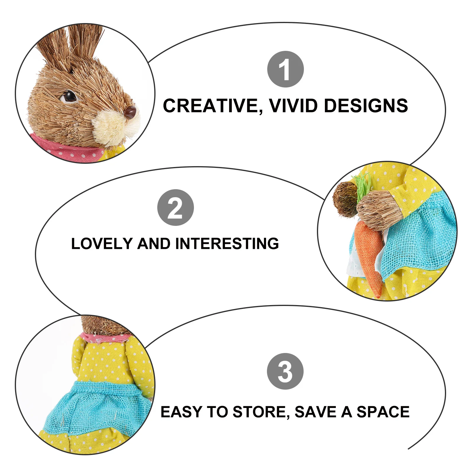 Vivid Bunny Decoration Compact Size Space Saving Creative Design Straw Bunny Figurines Straw Rabbit Figurines
Vivid Bunny Decoration Compact Size Space Saving Creative Design Straw Bunny Figurines Straw Rabbit Figurines