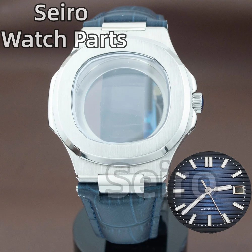 41mm Silver Stainless Steel For Nautilus Watch Case Blue Leather Strap NH35 Movement 30.5mm Dial Hands Men Watch NH35 Case
41mm Silver Stainless Steel For Nautilus Watch Case Blue Leather Strap NH35 Movement 30.5mm Dial Hands Men Watch NH35 Case