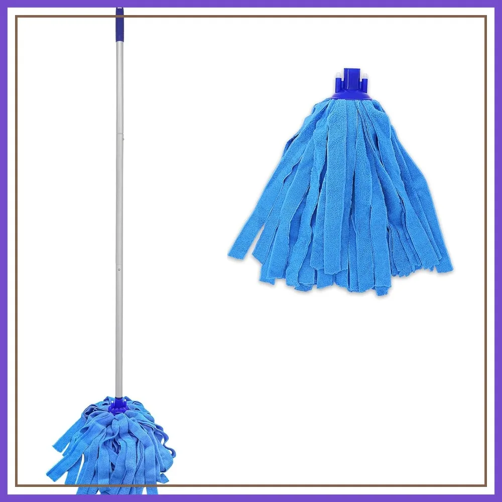 Flat Mop with 2 Microfiber Heads, 4-Section Telescopic Pole, Wet & Dry Use
Flat Mop with 2 Microfiber Heads, 4-Section Telescopic Pole, Wet & Dry Use
