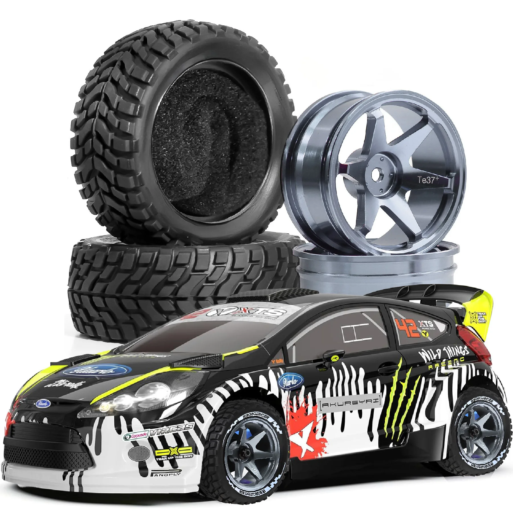 4pcs12mm Hex Wheel Rims & Tires for 1/10 RC Drift Car, Complete Set for Redcat HSP HPI, High-Grip Drift Performance
4pcs12mm Hex Wheel Rims & Tires for 1/10 RC Drift Car, Complete Set for Redcat HSP HPI, High-Grip Drift Performance
